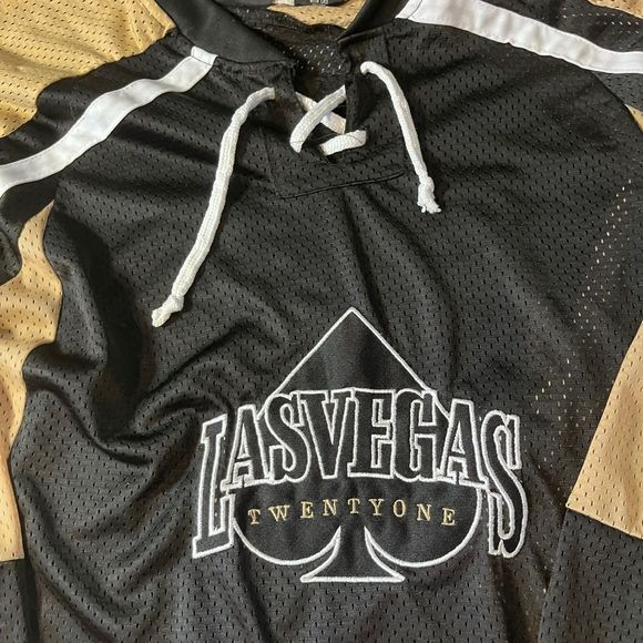 Las Vegas TwentyOne Mesh Hocky Jersey Black and Gold Sz XXL - Picture 4 of 4